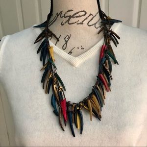 St. Lucia 25”  Wooden Necklace Multi colored